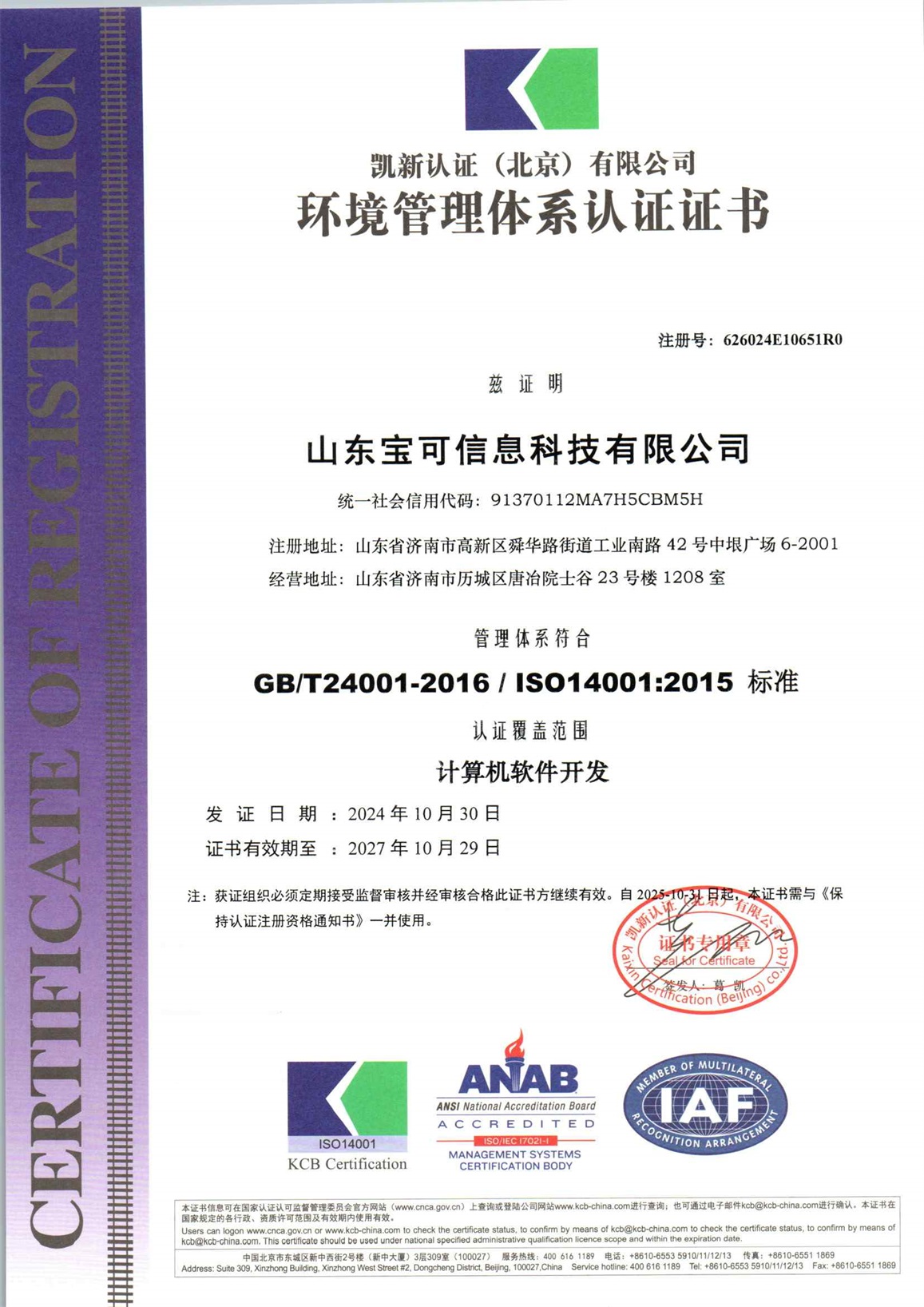 山东宝可信息科技有限公司ES初审